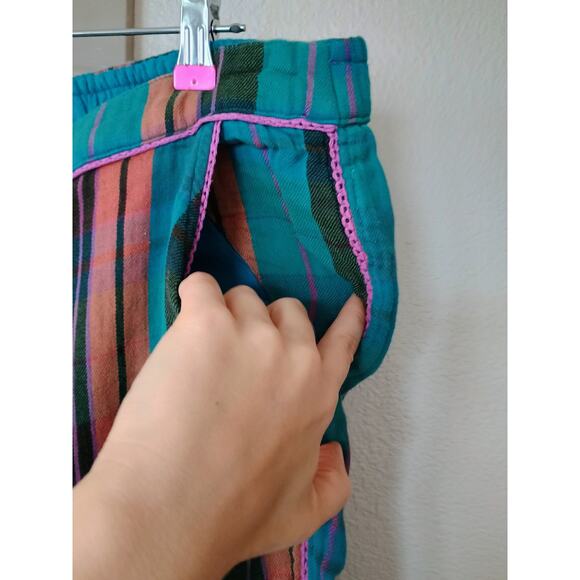 Sundance Truly Tartan Plaid Flannel Pajama Pants boho 90s vintage style vibrant - Picture 6 of 11